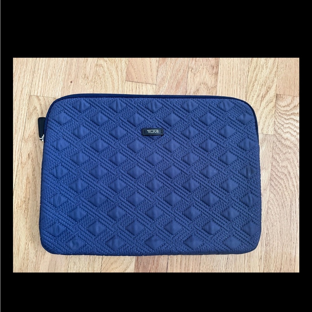 Tumi Navy Blue Quilted Laptop Bag New